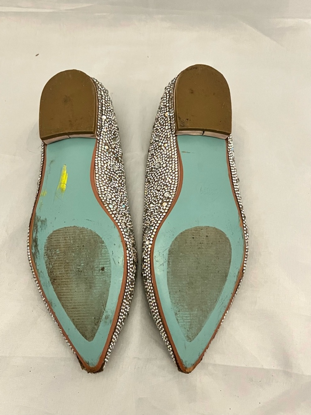 Betsey Johnson Jude Crystal-Embellished Blush Pointed Ballet Flats - Picture 9 of 13